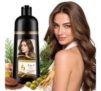 5 IN 1 Shampoo Capelli Marrone Chiaro per Capelli Grigi, 500ML Hair Dye Shampoo, Istantaneo Shampoo Capelli Colorati, Hair Color, Colore Naturale, Naturale-per Capelli per Donna Uomo