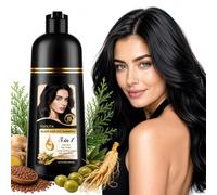 5 IN 1 Shampoo Capelli Nero per Capelli Grigi, 500ML Hair Dye Shampoo, Istantaneo Shampoo Capelli Colorati, Hair Color, Colore Naturale, Naturale-per Capelli per Donna Uomo