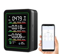 5 in 1 Smart Air Quality Monitor: WiFi Indoor Air Quality, Meter Detects TVOC, CO2, HCHO, Temperature and Humidity, for Home and Office with App Control