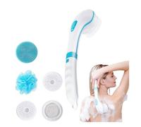 5 in 1 Spazzola Schiena Doccia Elettrico Spugna Doccia Spazzola Per Corpo Spazzola Per Lavare La Schiena per Esfoliante, Pulizia Della Pelle, Massaggio Ricaricabile Senza Fili (Bianco)