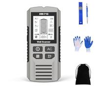 5-in-1 Stud Finder Wall Scanner - Handheld Metal Detector & Live AC Wire Locator with HD LCD Display, Sensor for Wood, Pipe, Joist on Drywall & Concrete (Battery Not Included) (Silver)