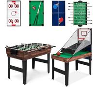 5 in 1 tavolo da multigioco, tavolo da gioco sportivo combinato per bambini tavolo da biliardo, biliardino, tavolo da ping pong, air hockey e pallacanestro con tutti gli accessori grande regalo