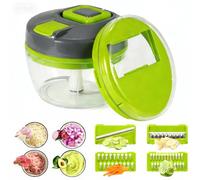 5 in 1 Tritatutto Manuale, Tagliaverdure Multifunzione con 4 Taglia Verdure, Affetta Verdure Senza BPA per Cipolla Patate Cubetti Julienne Grattugia