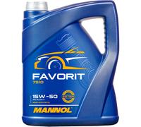 5 L MANNOL Favorit 15W-50 Olio Motore API SL/CH-4 Per Motori A Benzina E Diesel