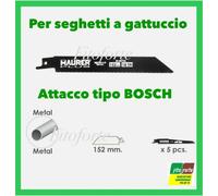 5 LAME PER METALLO BI-METAL PER SEGA A GATTUCCIO ATTACCO BOSCH 152mm 18TPI