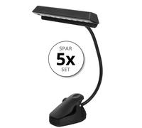 5 Lampada Clip Pinza per Leggio Spartiti Libri 9 LED Luce Portatile Batterie USB