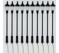 5 Lanterne LED per H0 per Modellismo con Luce Bianca Calda e Supporto Resistore Esterno per Connessioni di Alimentazione 12V o 14V DC