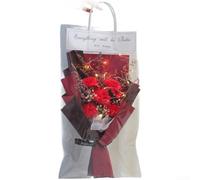 5 LED fiori di sapone con girasole e garofano design stecche confezionati in sacchetto trasparente senza marchio (grandi garofani rossi)