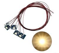 5 LED pre-cablati da 12 V per modellismo ferroviario, illuminazione interna, compatibile con scala OO HO, bianco caldo o freddo per lampada SMD 3528 con filo da 20 cm e resistenza per layout treno