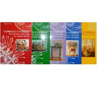 5 libri tombolo e fuselli: inizi-chiusure- angoli-curve e fiandra a 3 paia