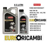 5 LITRI LT OLIO MOTORE ORIGINALE FORD MOTORCRAFT 5W30 LT.5 TANICA ACEA A1 A5 B5