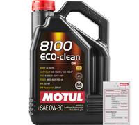 5 Litri MOTUL Olio Motore 8100 ECO-CLEAN 0W-30 ACEA C2, API SERVICE SP-RC
