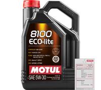 5 Litri MOTUL Olio Motore 8100 ECO-LITE 5W-30 API SERVICE SP-RC, ILSAC GF-6a