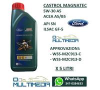 4 LITRI OLIO MOTORE CASTROL MAGNATEC 5W30 ACEA A5 B5 API SN WSS-M2C913-C ILSAC