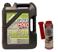 5 LITRI - OLIO MOTORE LIQUI MOLY LEICHTLAUF PERFORMANCE 5W-30 ACEA C3/C2, API SP + 250 ML - LIQUI MOLY DIESEL PARTICULATE FILTER PROTECTOR Protezione filtro