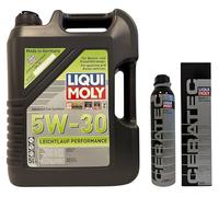5 LITRI - OLIO MOTORE LIQUI MOLY LEICHTLAUF PERFORMANCE 5W-30 ACEA C3/C2, API SP + 300 ML - LIQUI MOLY CERATEC Prodotto antiusura per motori e cambi manuali