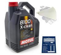 5 Litro Originale MOTUL Olio Motore 5W40 8100 x-Pulire 102051 3374650233888