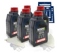 5 Litro Originale MOTUL Olio Motore Moto 10W40 NGEN5 4T 4Takt 111829 Set