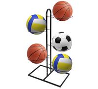 5 Livelli Rastrelliera per Palloni, Rastrelliera da Basket, Scaffale di Stoccaggio di Attrezzature Sportive, Porta Palloni da Calcio Rimovibile, Supporto per Palloni Rastrelliera da Calcio Basket