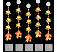 5 luci decorative per finestre, Babbo Natale, con ventosa a LED, per casa, giardino, feste