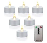 5 lumini a LED senza fiamma, con telecomando e timer, candele tremolanti a batteria, per Halloween, per 400 ore, decorazione per feste di matrimonio (bianco caldo)