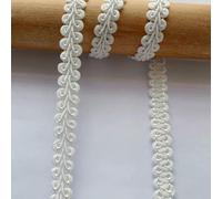 5 m/16,4 piedi Ogni confezione da 1,2 cm di larghezza Tenda Centipede Curva Pizzo Passamaneria Fatto a Mano Fai da Te Cucito Nastri Neri Decorazione per Tende-Bianco-5 metri