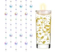 5 m di filo di perle artificiali per candele galleggianti, filo di perle artificiali, ghirlanda di perle per vaso, riempitore di bottiglie d'acqua, matrimonio, decorazione da tavolo (sinfonia)