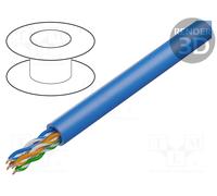 DIGITUS 500 m Cat 6A Cavo di Rete - U-UTP Simplex - BauPVO Dca - LSZH Senza alogeni - 500 MHz Rame AWG 23/1 - Compatibile Poe+ - Cavo LAN Cavo di Installazione Cavo Ethernet - Blu