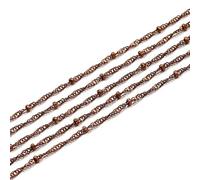 5 m/lotto Rame Larghezza 1.8mm Collana con Catena a Sfera Catena di Perline per Cavigliera Fai da Te Accessori per Creazione di Gioielli Forniture-Rame Rosso, Catena Larga 1.8mm