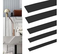 5 m Peel and Stick Modanatura da parete autoadesivo in acciaio inox Specchio Trim metallizzato nero come finitura per specchio bordo specchio cornice parete soffitto piastrelle stampaggio (1 cm di larghezza)