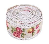 5 M Pizzo Stampato Fiore Tela Stampata Nastro di Tela Tela di Pizzo Nastro di Tela di Iuta Cinghia di Iuta Decorazione di Stoffa per Matrimoni