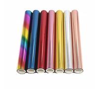 5 m x 19,3 cm, 7 rotoli di carta reattiva laminata a caldo, colore oro, rosso, argento, carta da regalo per realizzare bi