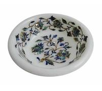 5 " Marmo Bianco Frutta Ciotola Floreale Inserto Lavoro Arte Cucina Casa Decor E