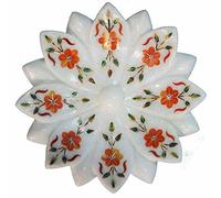 5 " Marmo Frutta Ciotola Semi Precious Pietra Inserto Floreale Arte Arredo Casa