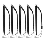 5 matite capacitive in plastica con punta rigida, con corda a molla, per smartphone e tablet