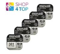5 Maxell 381 391 SR1120SW batteries Argento 1.55V Orologio Scadenza 2022 Nuovo