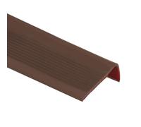 5 metri/10 metri di bordo antiscivolo per scale, profilo per bordo scala autoadesivo, listello flessibile in PVC-gomma per gradini, nastro per bordo scale per interni ed esterni (Marrone, 10M)