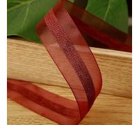 5 metri 16/25/40mm to di Neve Bilaterale Nastro di Nylon Lavorato a Maglia Nastri di Organza per Fiocchi per Capelli Bouquet Fai da Te Forniture per Imballaggio-Vino Rosso-16mm