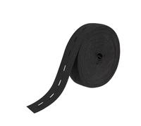 5 metri di elastici da cucito piatti neri e bianchi con asola per cinture in maglia elasticizzata, cucito fai da te,Nero,25 millimetri