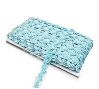 5 metri di lunghezza, 1,5 cm di larghezza, nastro con paillettes colorate, con paillettes, effetto ologramma, paillettes, paillettes metallizzate, in tessuto, con paillettes lucide, blu H