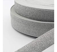 5 metri Elastici Brillante Colorato Lurex Grigio 25 mm M06