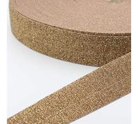 5 metri Elastici Brillante Colorato Lurex Marrone 35 mm M12