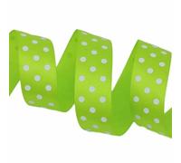 5 metri/lotto 25 mm nastri di raso stampati a pois fai da te artigianato fatto a mano materiale festa scatola decorazione nastro-verde chiaro-5 metri di lunghezza