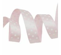 5 metri/lotto 25 mm nastri di raso stampati a pois fai da te artigianato materiale fatto a mano scatola per feste decorazione nastro-rosa chiaro-5 metri di lunghezza