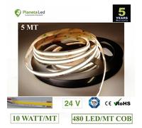 5 Metri striscia 2400 LED COB 10 watt/mt IP20 24 V DC CRI 90 110 LM/W