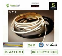 5 METRI STRISCIA 2400 LED COB 75 W IP20 24 V DC CRI 90 110 LM/W