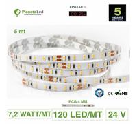 5 METRI STRISCIA 600 LED 2216 SMD PER INTERNO IP20 24 V DC CRI 95 PCB STRETTO 4