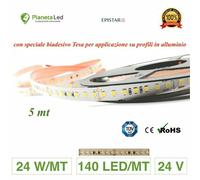 5 METRI STRISCIA 700 LED 2835 SMD 24 W/M 24 V DC PER INTERNO IP20 PREMIUM SERIES
