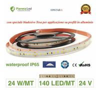 5 METRI STRISCIA 700 LED 2835 SMD 24 W/M WATERPROOF IP65 24 V DC PREMIUM SERIES