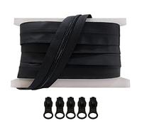 5 Metro Chiusure Lampo Impermeabile + 5 Cursori per cucire e montare la cerniera su misura, cerniera per cucire su vestiti, neoprene, impermeabile, (5 Metro, Rete 5 mm)
